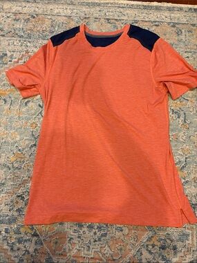 lululemon athletica Coral Orange Tee with Navy